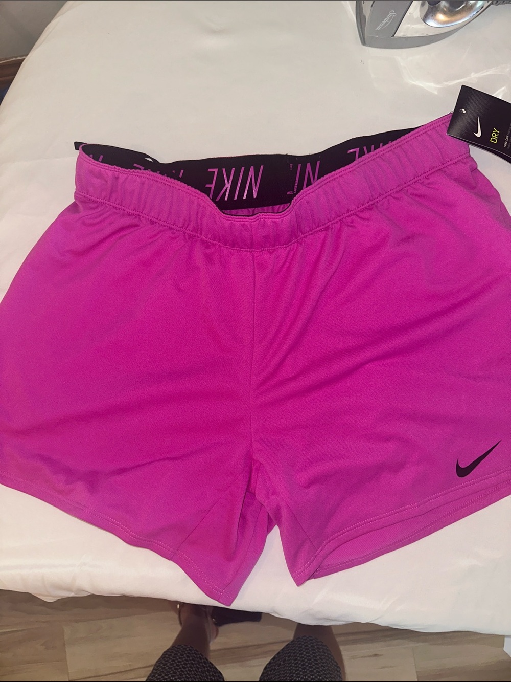 Nike Women’s Magenta Training Shorts with Black Swoosh